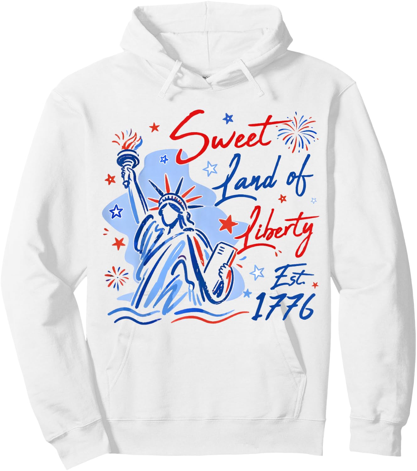 4th of July Sweet Land of Liberty 1776 Men Women Kid Hoodie - Hoodie | White