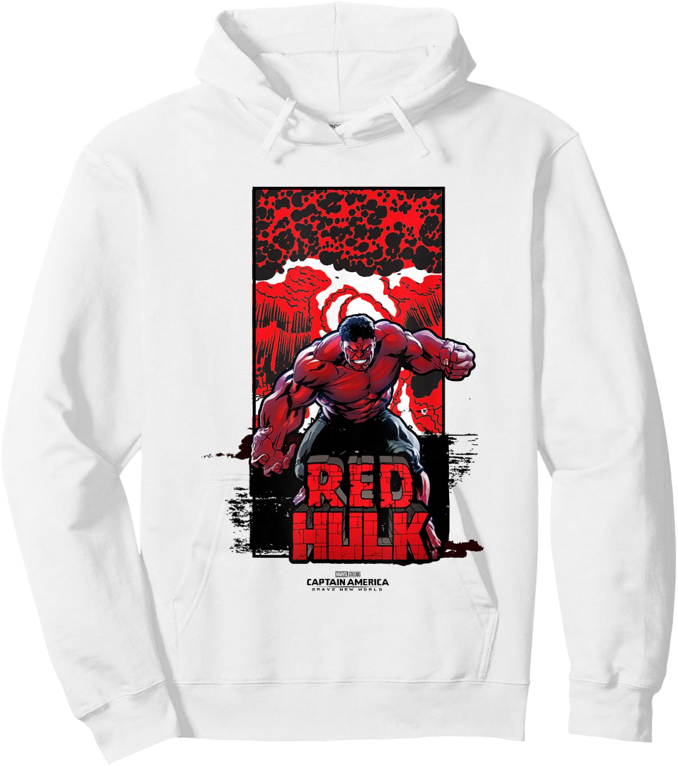 Marvel Captain America: Brave New World Red Hulk Explosion , grey, S Hoodie - Hoodie | White