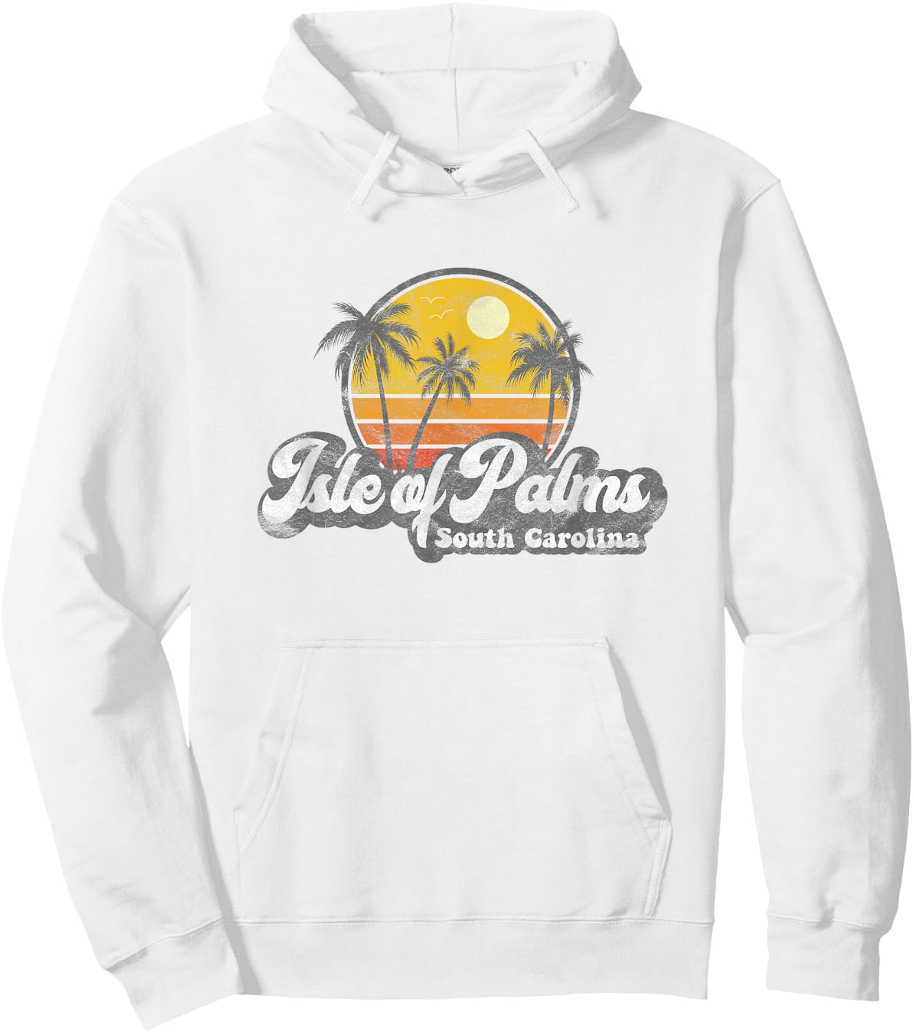 Isle of Palms SC Retro Surfer Hoodie - Hoodie | White
