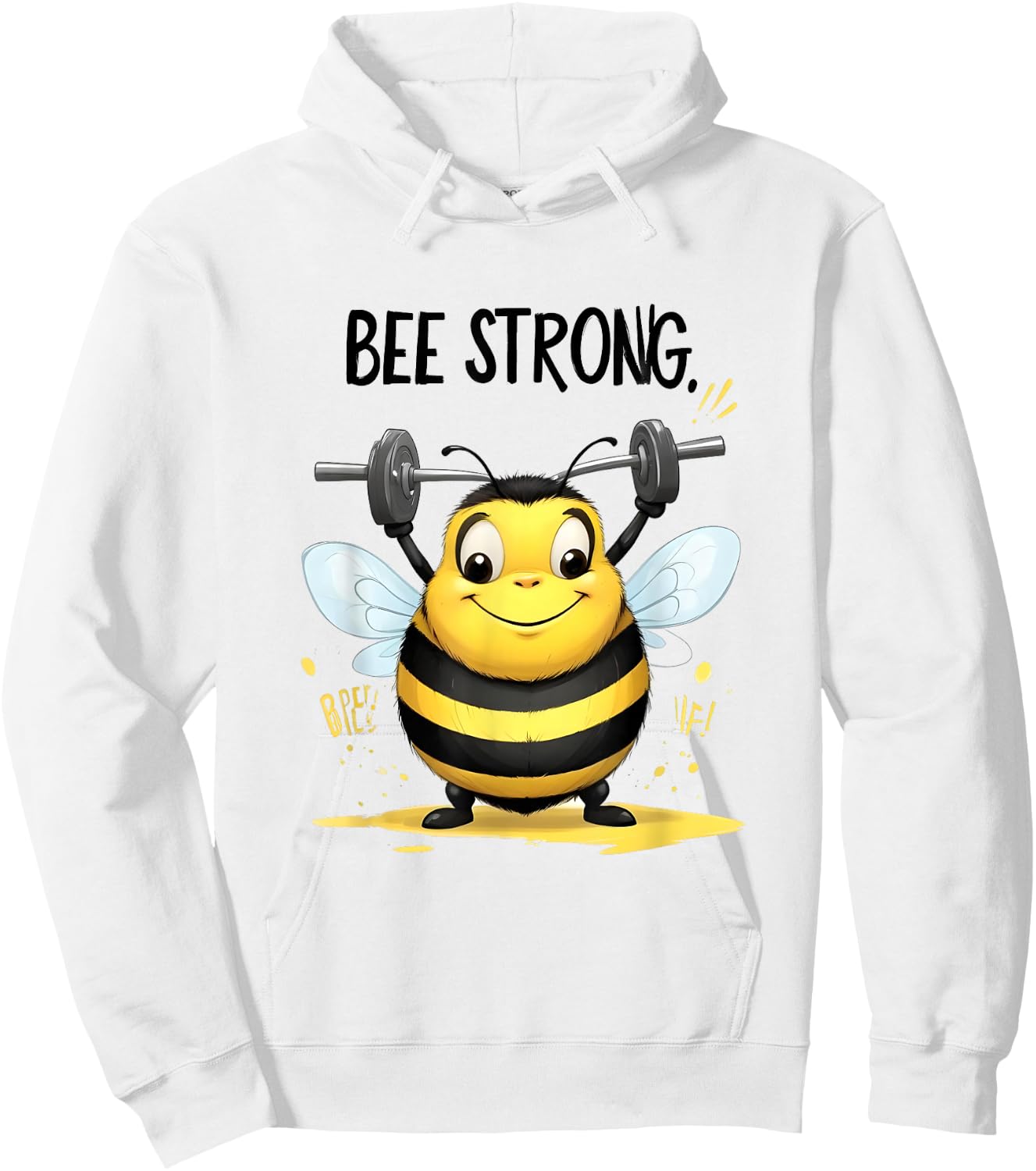 Lustige mollige gelbe Biene: Be Strong Hoodie - Hoodie | White