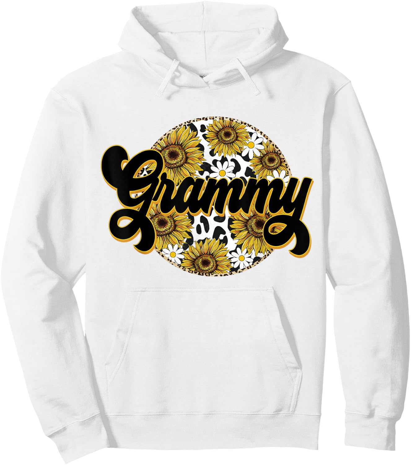 Cute Grammy Cow Print Sunflower Leapard Grandma Mother's day Hoodie - Hoodie | White