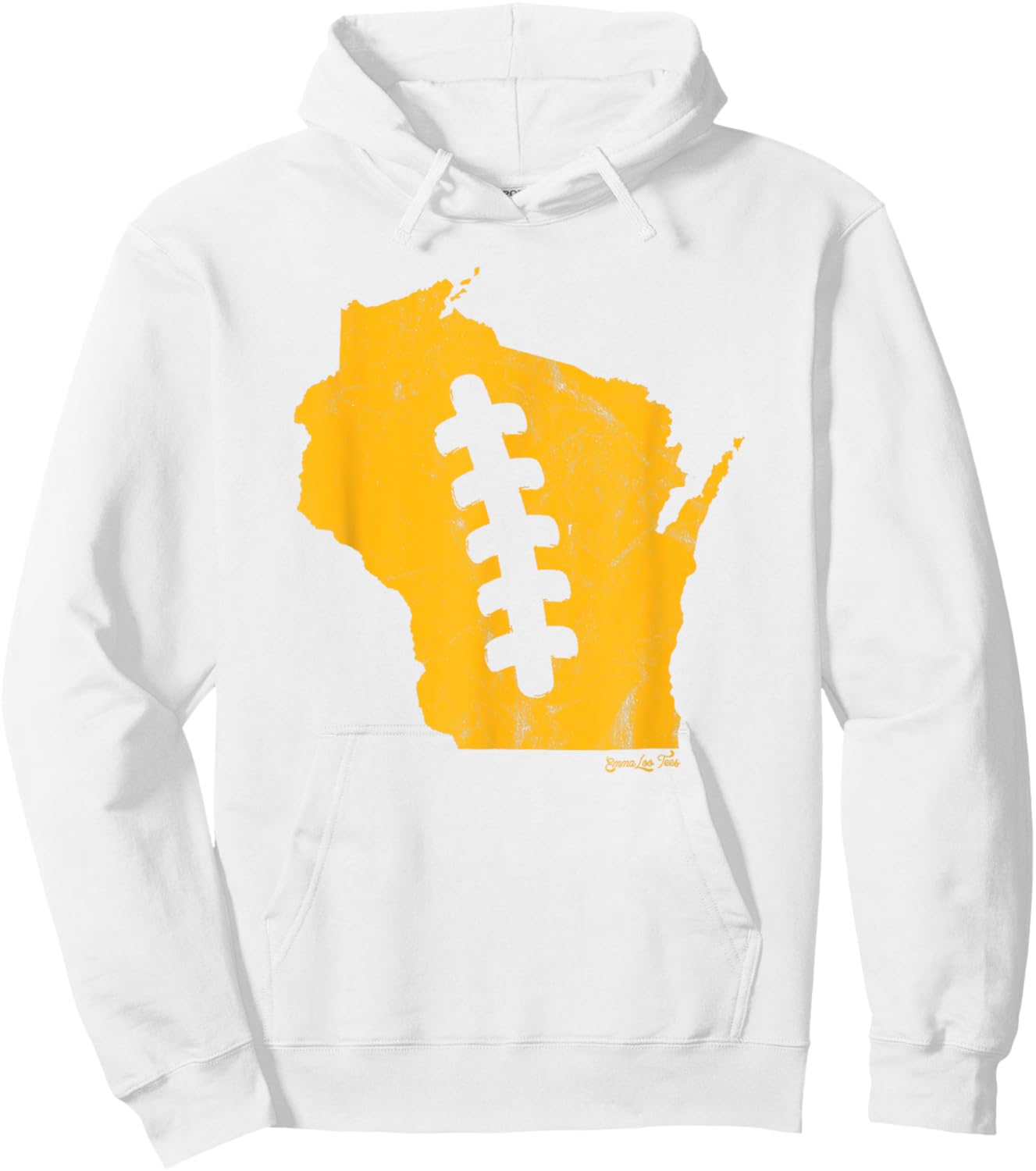 Wisconsin outline football laces Green Bay Football Shirt Hoodie - Hoodie | White