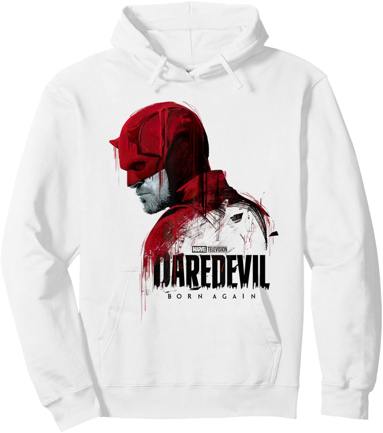 Daredevil Born Again Dripping Side Profile , white, S Hoodie - Hoodie | White