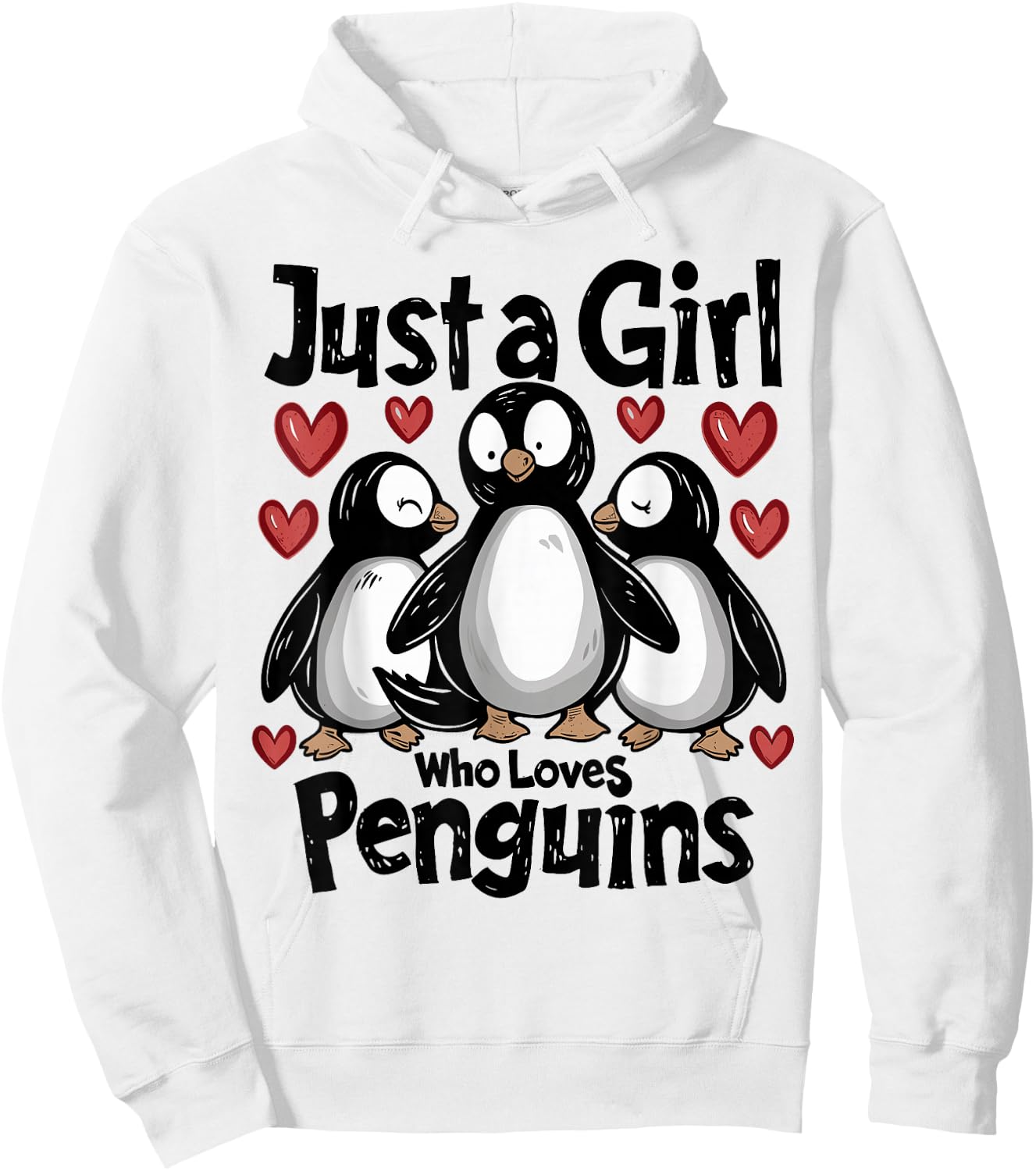 Cute Penguin Lovers Gift Just A Girl Who Loves Penguins Hoodie - Hoodie | White