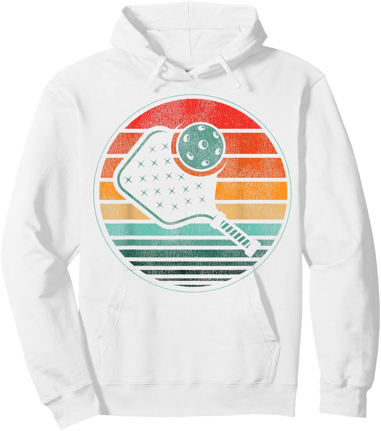 Pickleball Retro Vintage Hoodie - Hoodie | White