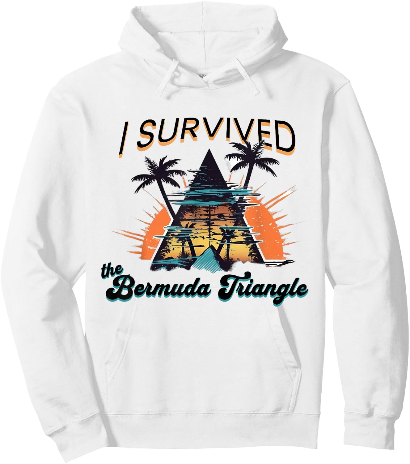 I Survived The Bermuda Triangle Funny Vacation Cruise Hoodie - Hoodie | White