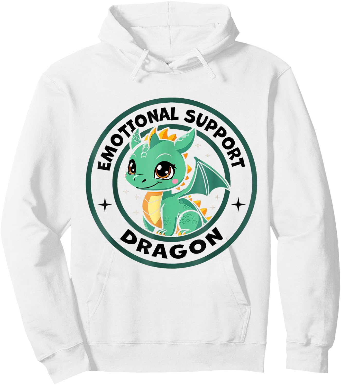 Cute Kawaii Chibi Emotional Support Dragon Men Women Kids Hoodie - Hoodie | White
