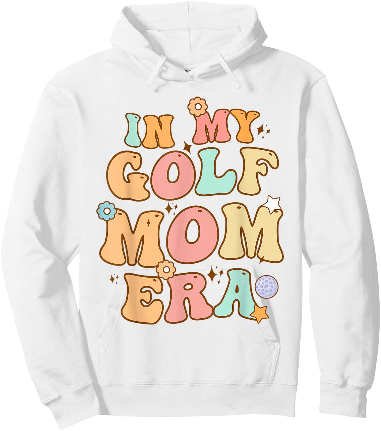 Groovy In My Golf Mom Era Retro Funny Mom Mother's Day Hoodie - Hoodie | White