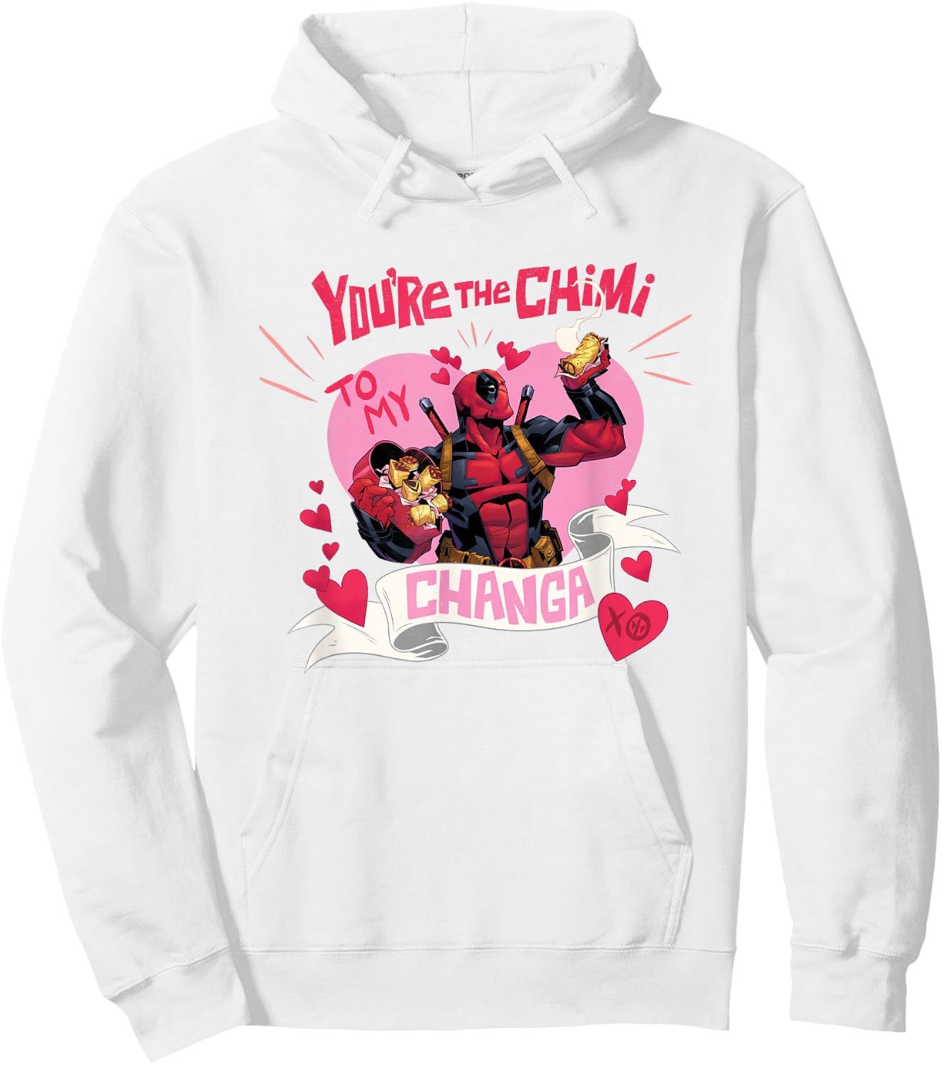 Marvel Deadpool Valentine's Day The Chimi To My Changa Logo Hoodie - Hoodie | White