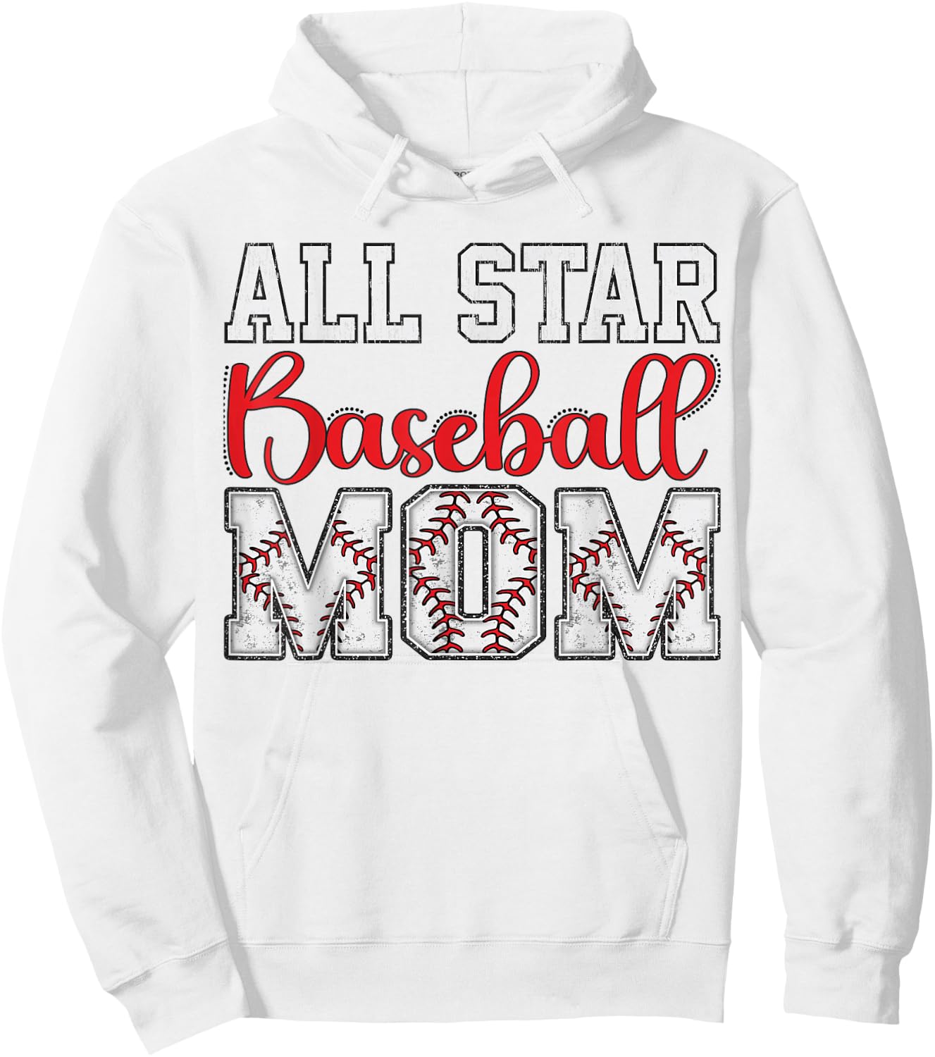 All Star Baseball Mom Hoodie - Hoodie | White