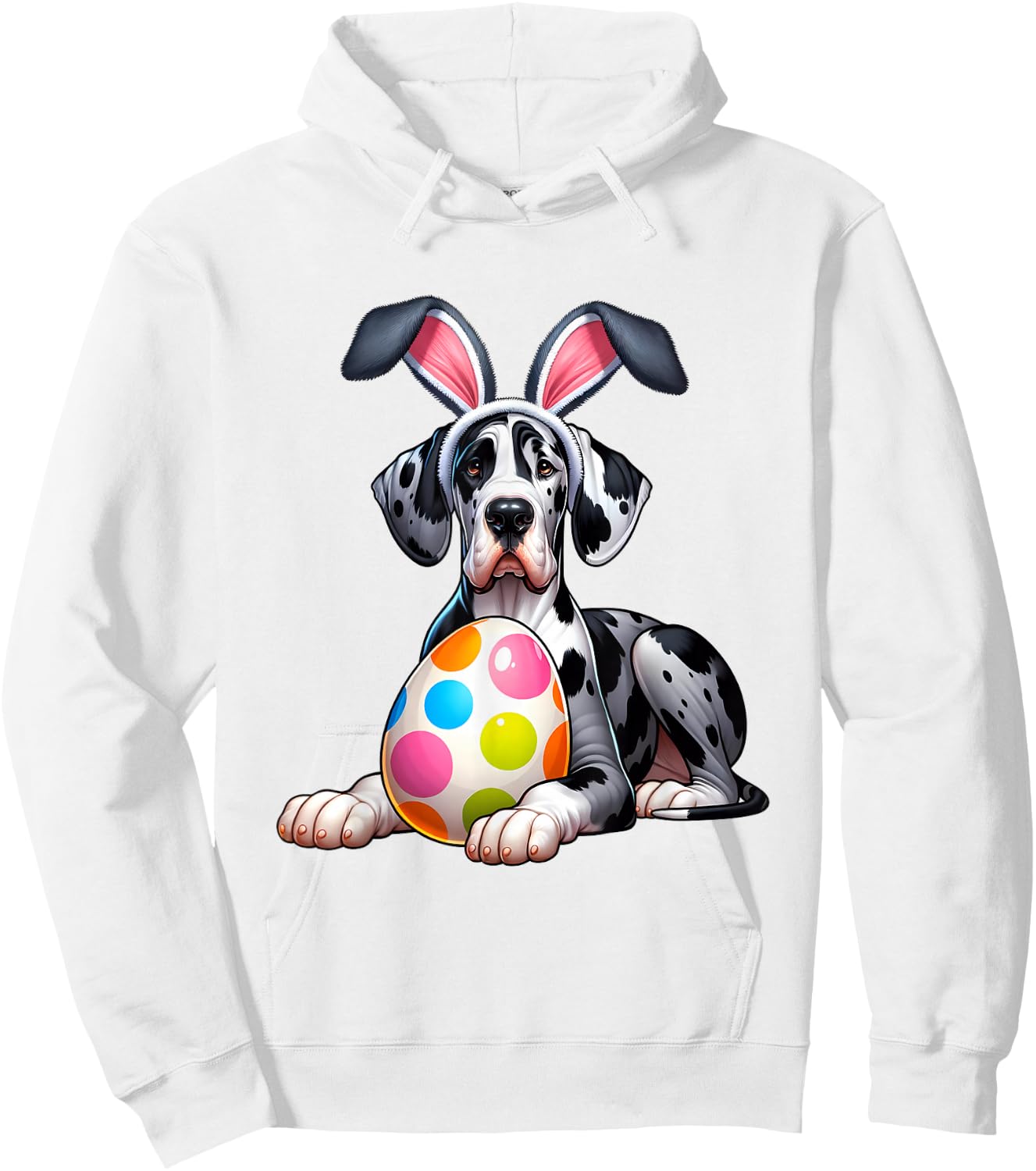Great Dane Lovers Easter Egg Eggs Bunny Rabbits Rabbit Hoodie - Hoodie | White