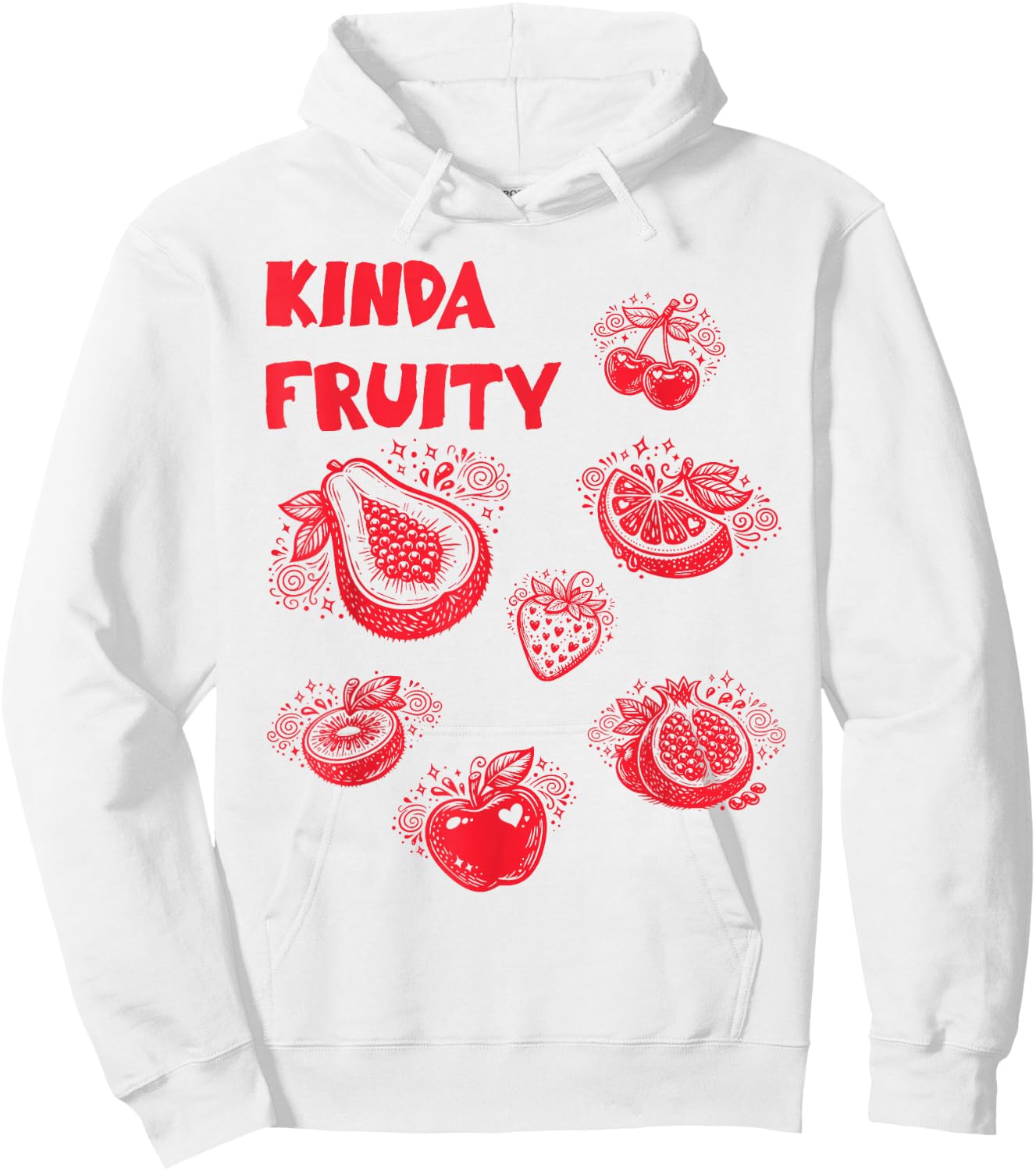 Kinda Fruity Y2K Subtle Way 90s LGBTQ Pride Meme Hoodie - Hoodie | White