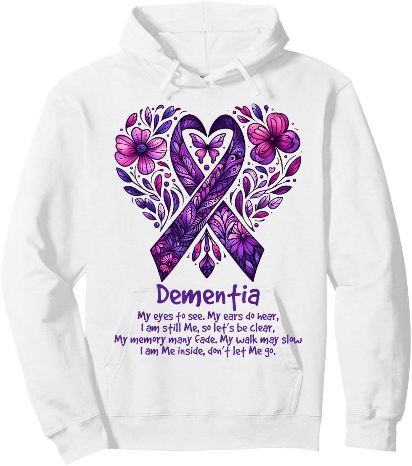 Wear Purple Alzheimer's Awareness Dementia Hoodie - Hoodie | White