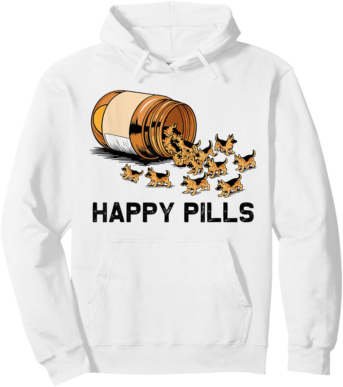 Happy Pills German Shepherd Hoodie - Hoodie | White