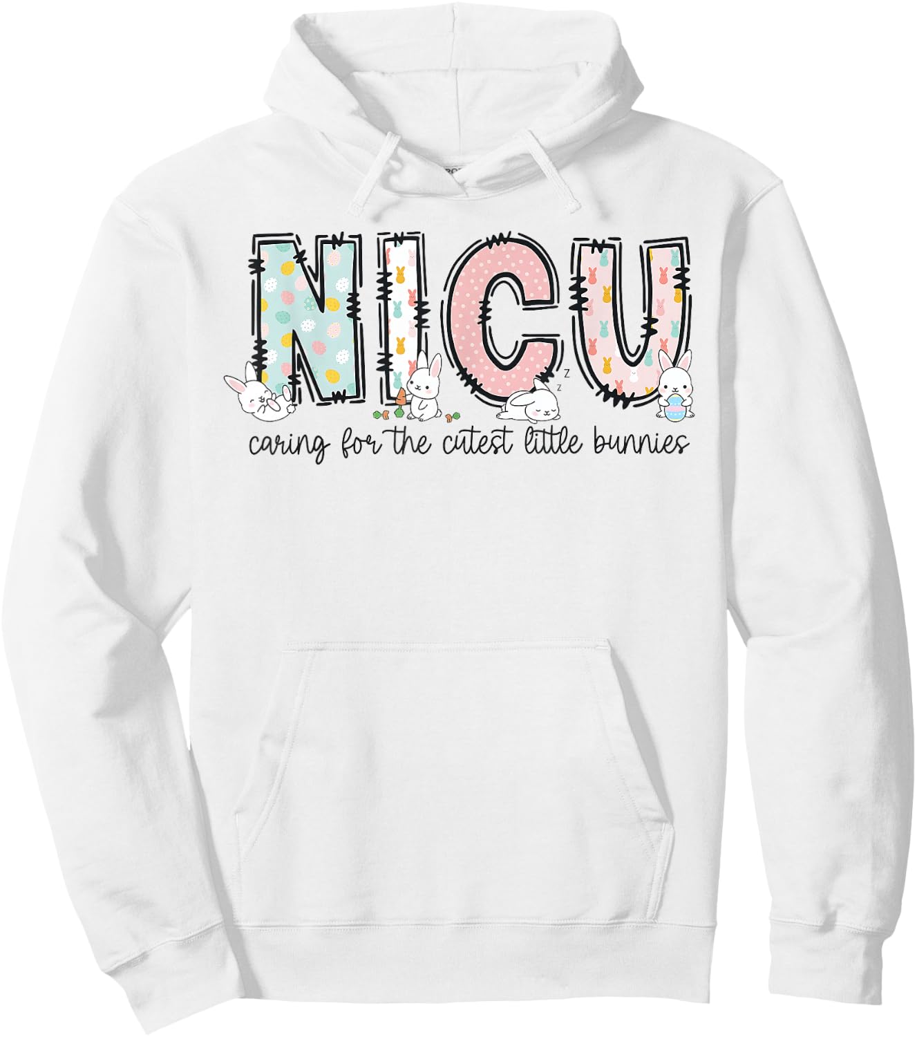 NICU Easter Neonatal Intensive Care Unit Nursing Spring Hoodie - Hoodie | White