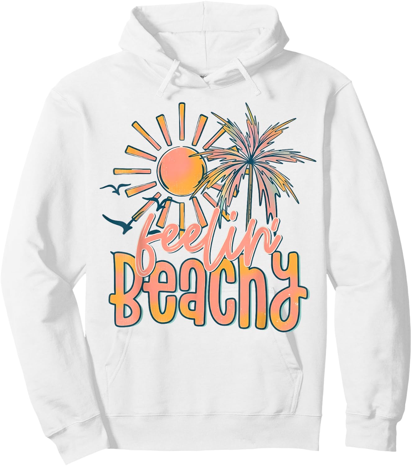 Retro Feeling Beachy Tropical Sunset Summer Vacation Trip Hoodie - Hoodie | White
