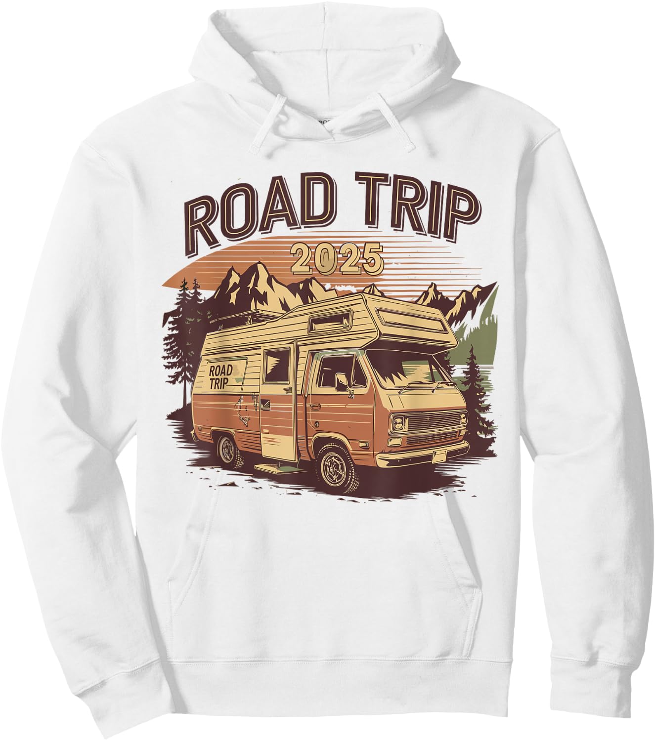 Gift Road Trip 2025 In Camper or Van Retro Vintage Family , white, S Hoodie - Hoodie | White