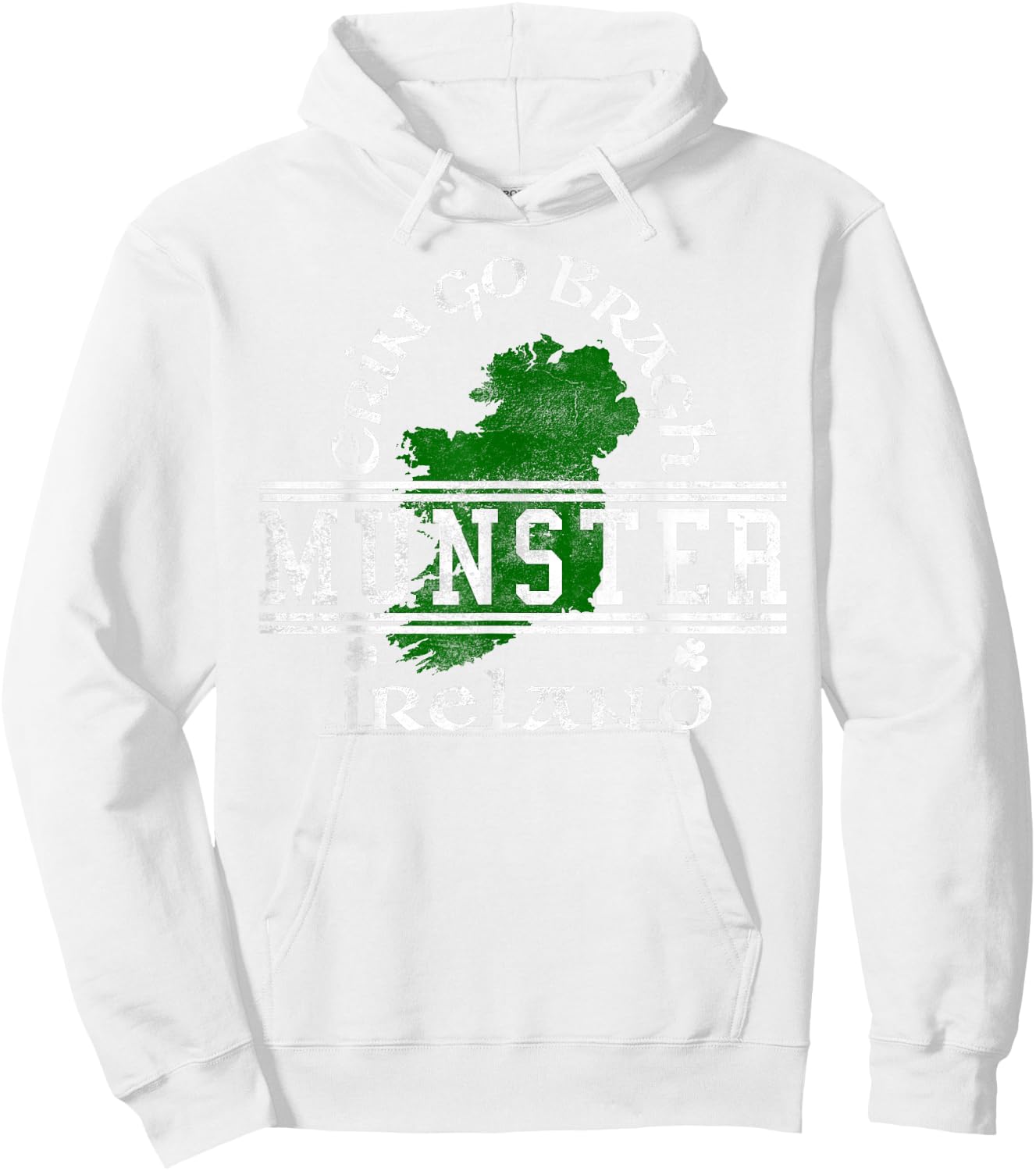 Munster Ireland Distressed Hoodie - Hoodie | White