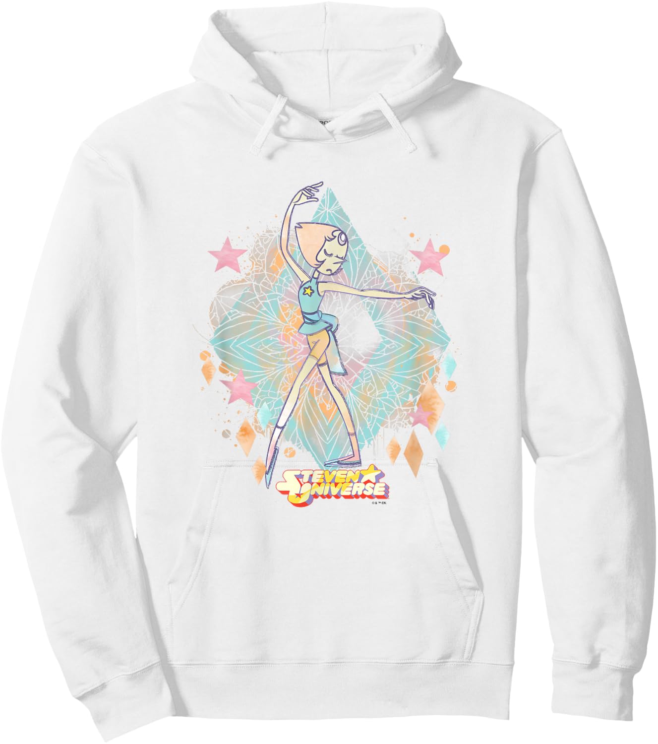 Steven Universe Pearl Sketch Watercolor Faded Hoodie - Hoodie | White