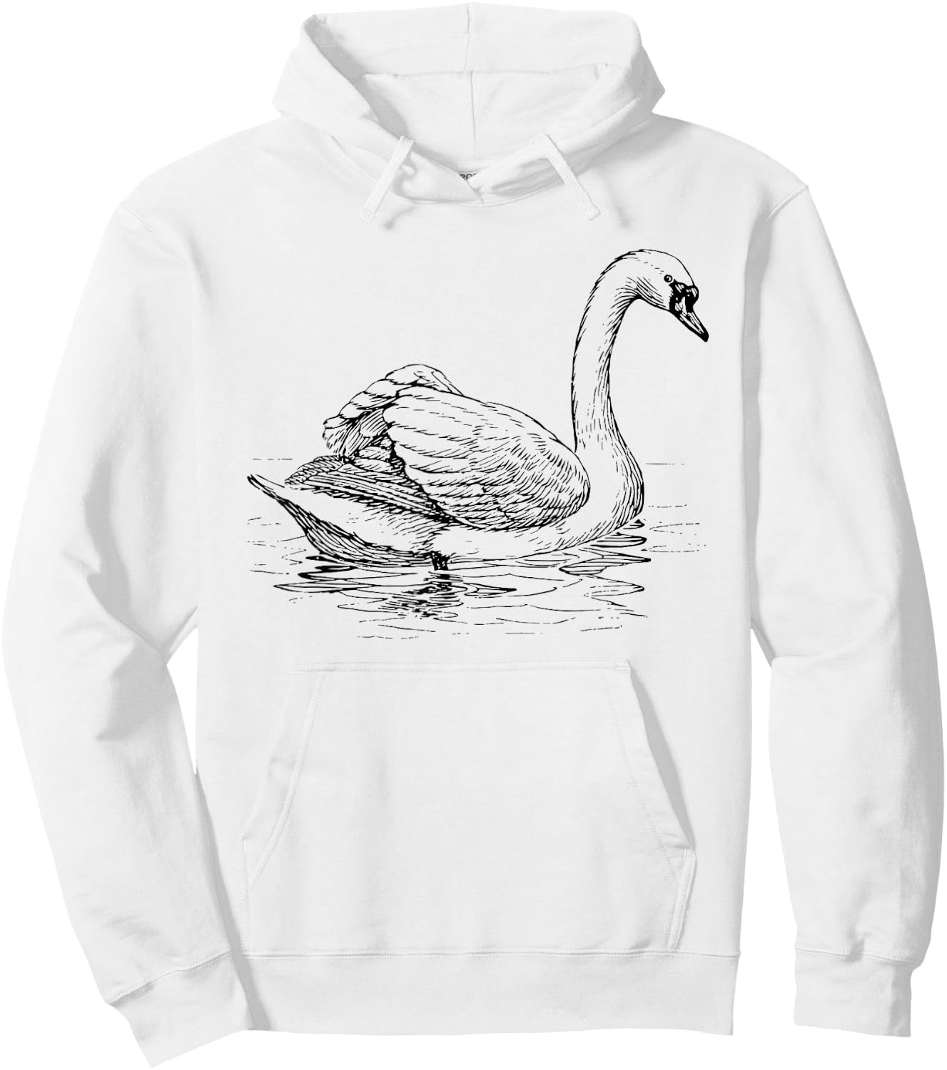 Vintage Illustration of a Swan Hoodie - Hoodie | White