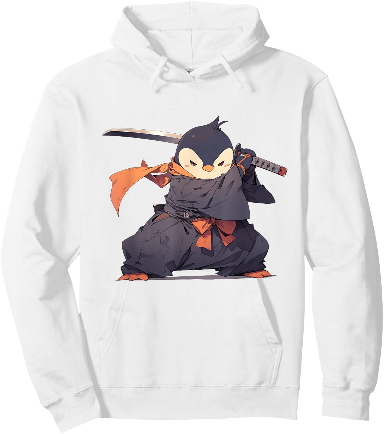 Penguin Ninja - Penguin Japanese Hoodie - Hoodie | White