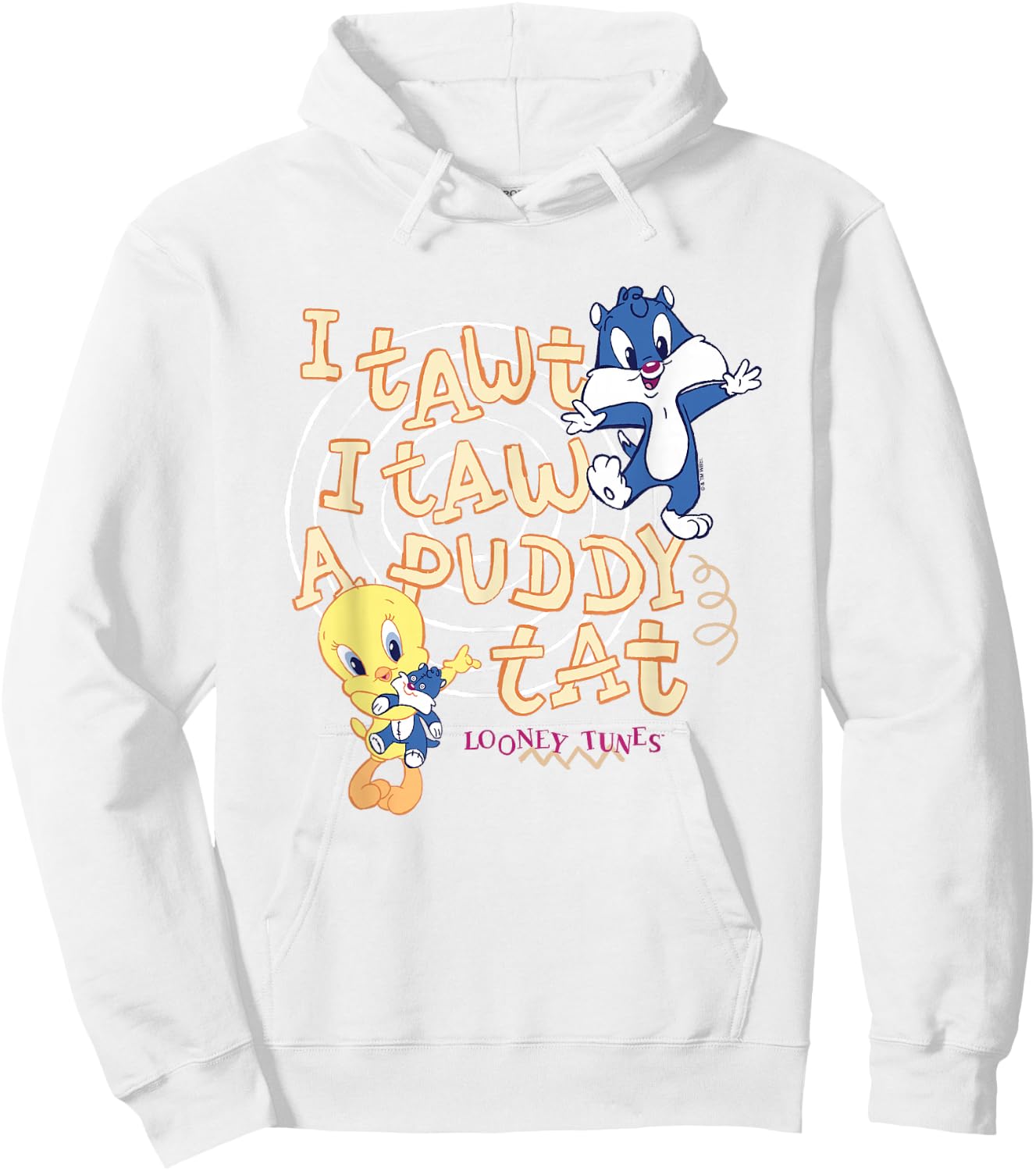 Looney Tunes I Tawt I TAW A Puddy Tat Baby Tweety Sylvester Hoodie - Hoodie | White