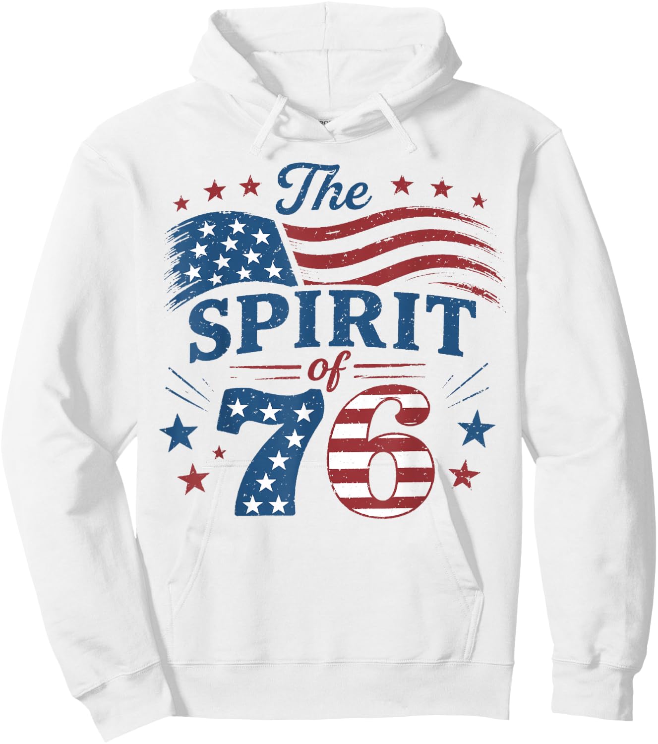 Spirit of 76 Vintage 4th of July 250th Anniversary Patriotic Hoodie - Hoodie | White
