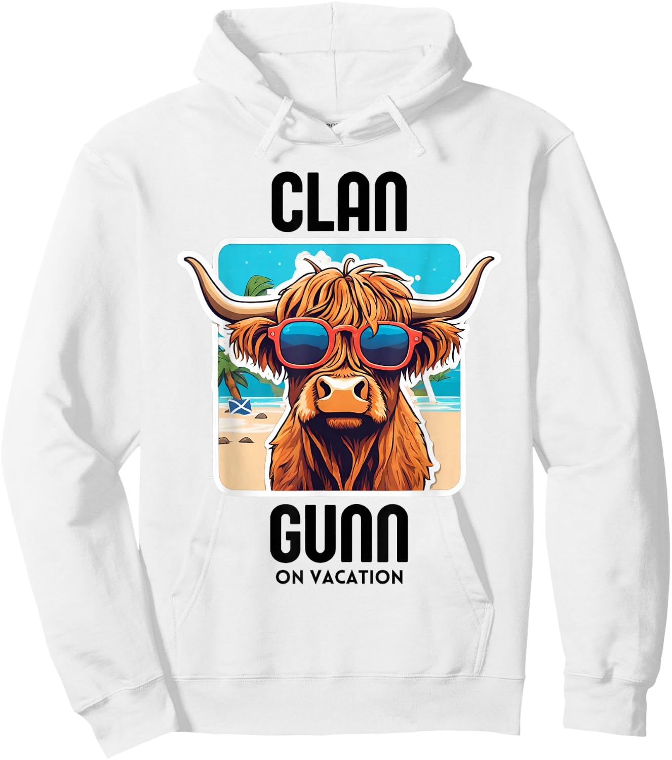 Gunn Clan Vacation Scottish Family Name Party Hoodie - Hoodie | White