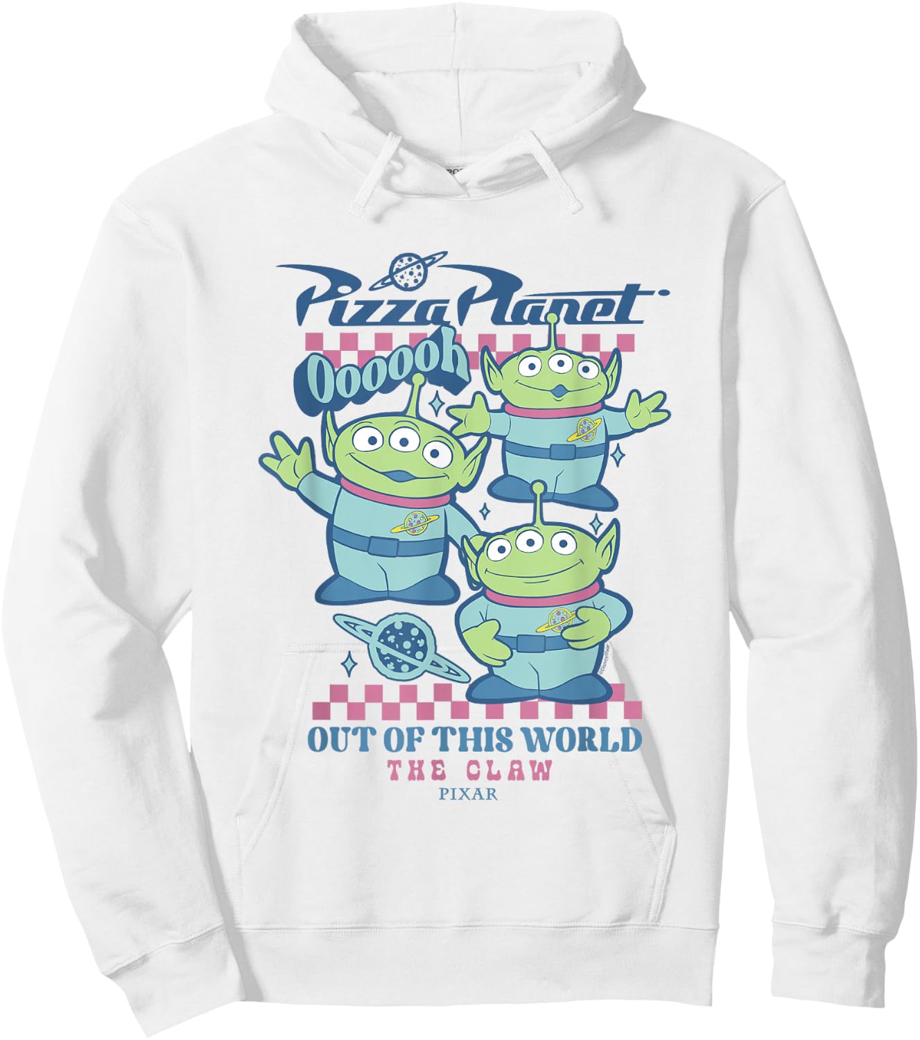 Disney Pixar Toy Story Pizza Planet Aliens The Claw Retro Hoodie - Hoodie | White