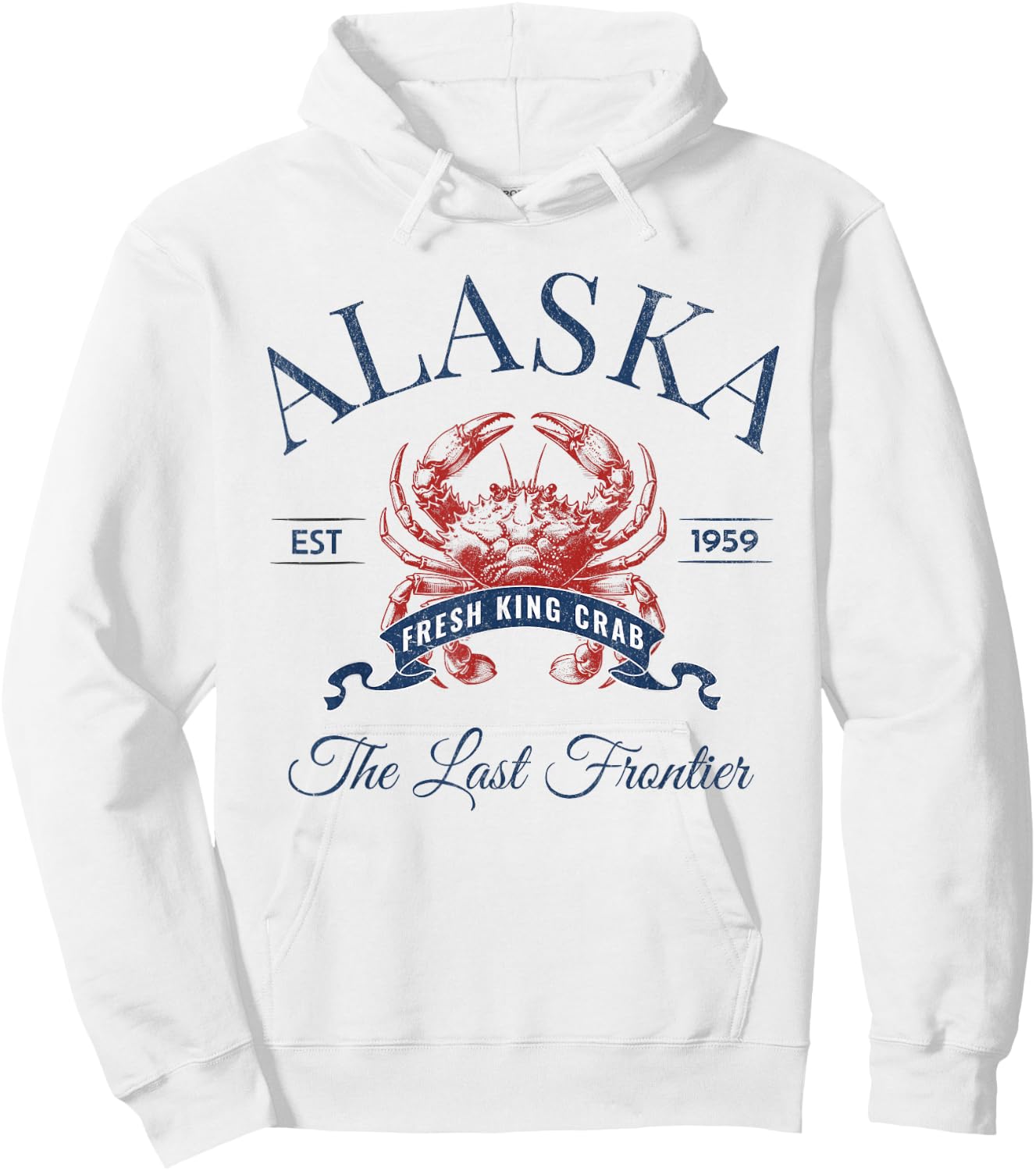 Alaska EST 1959 King Crab Retro Trendy Fisherman Aesthetic Hoodie - Hoodie | White