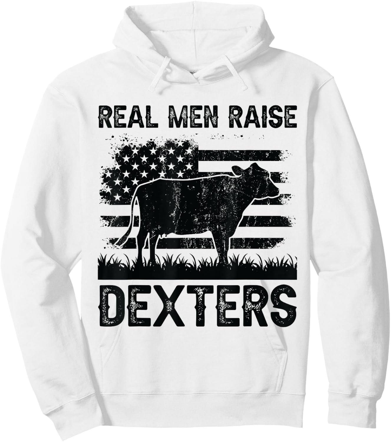 Real Men Raise Cow - Cattle Farmer Breeder Dexter Hoodie - Hoodie | White