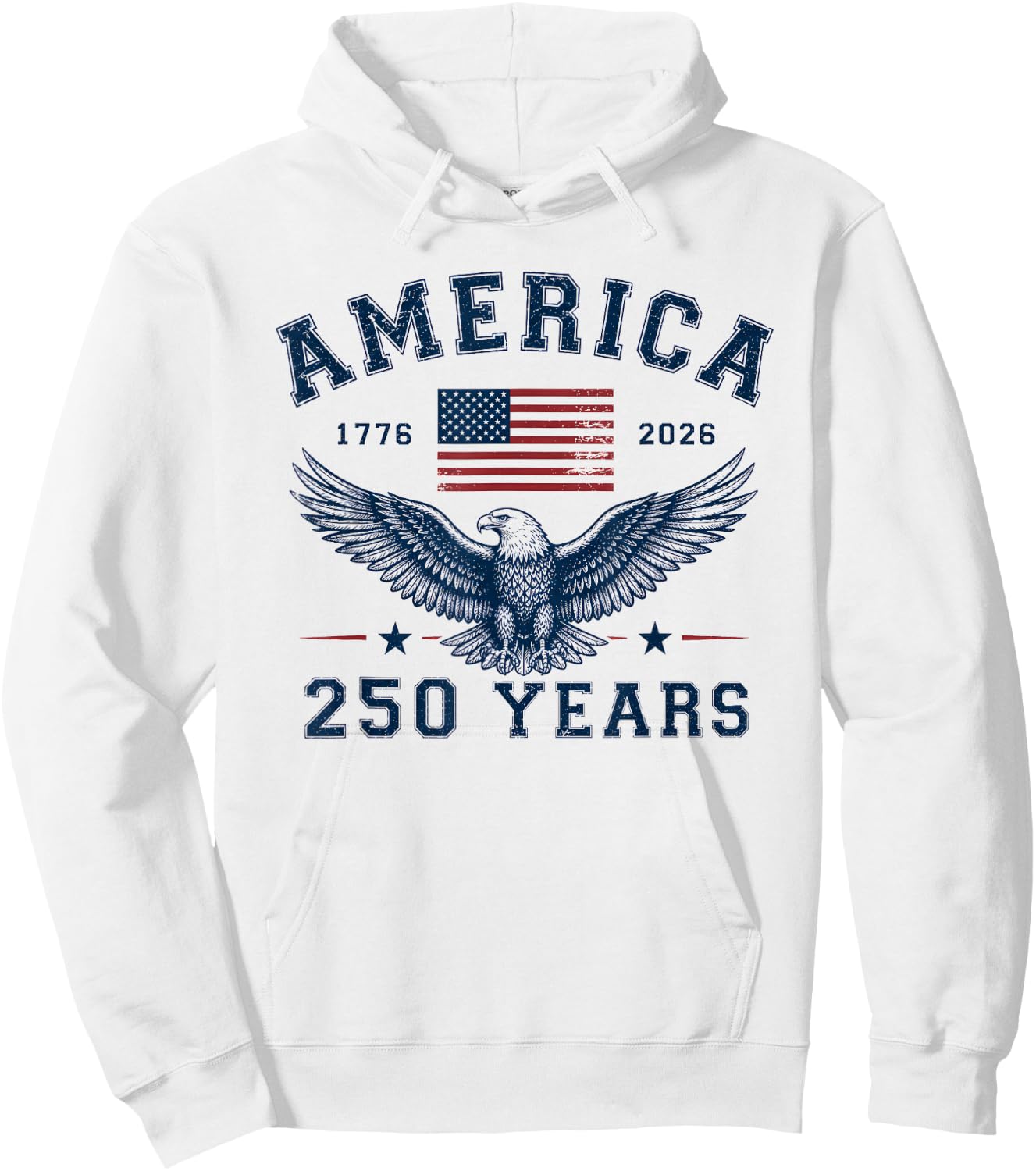 America USA 250th Anniversary Eagle 250 Years Hoodie - Hoodie | White