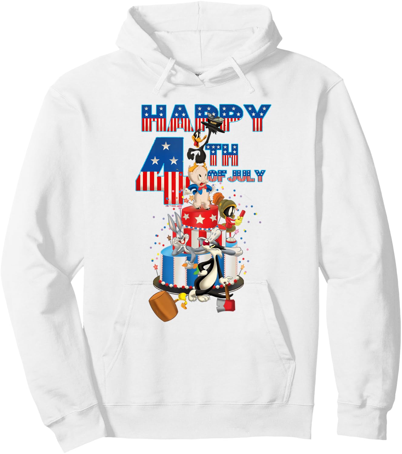 Looney Tunes Bugs and Friends 4th of July Hoodie - Hoodie | White