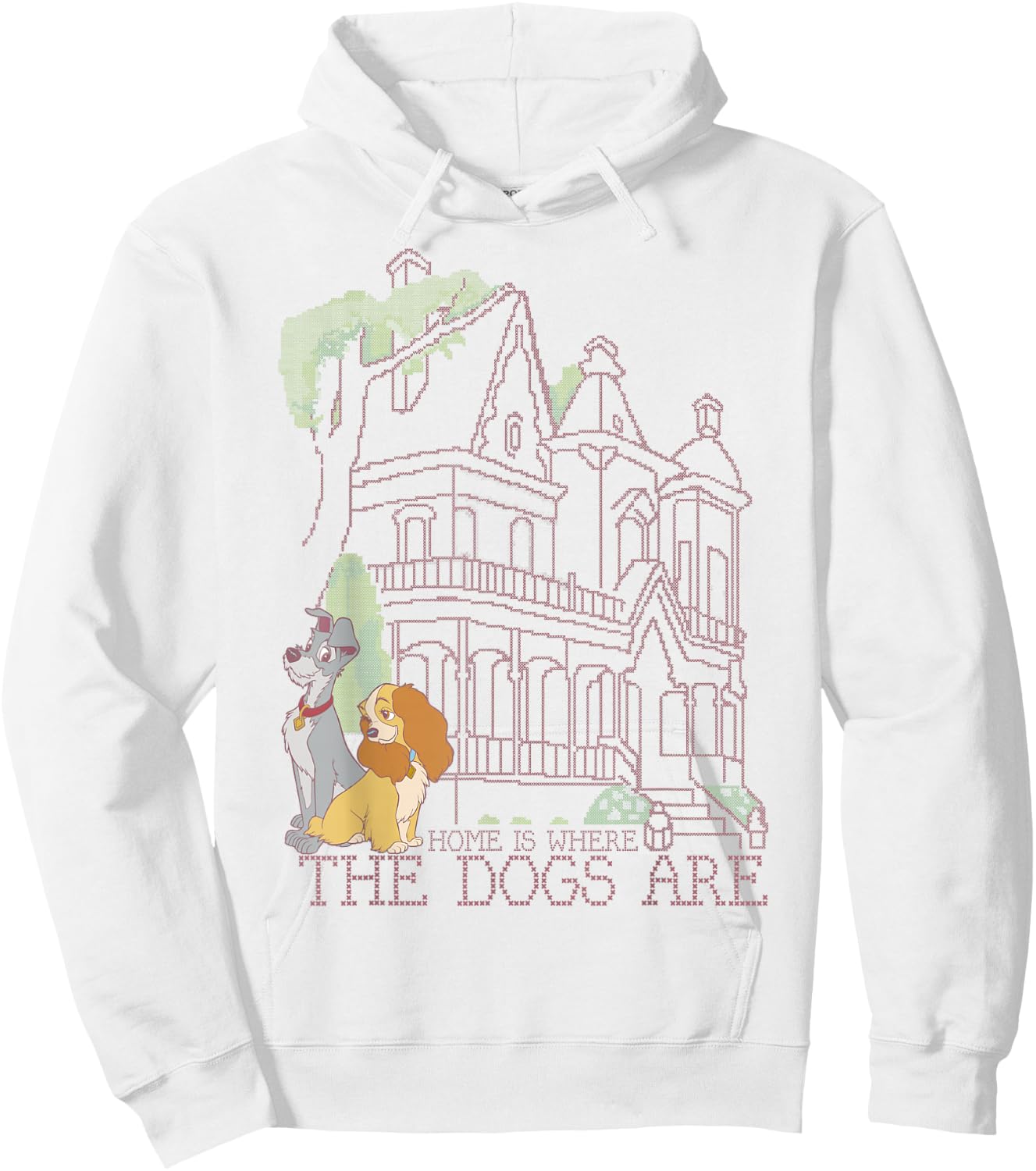 Disney Lady and The Tramp Home is Where The Dogs are Hoodie - Hoodie | White