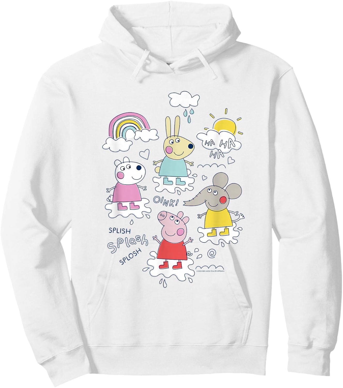 Peppa Pig Splish Splash Splosh Friends Playing In Puddles Hoodie - Hoodie | White