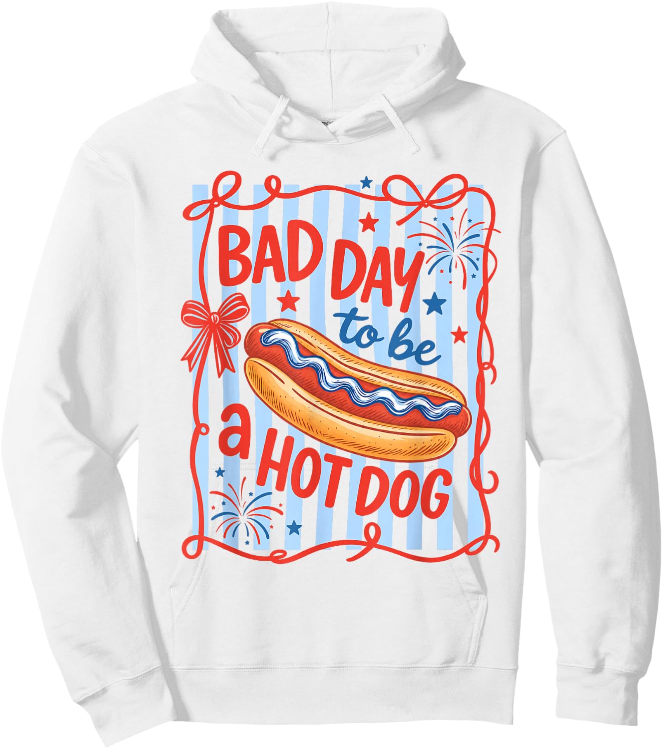 Bad Day to Be A Hot Dog Funny BBQ Grilling 4th of July Hoodie - Hoodie | White