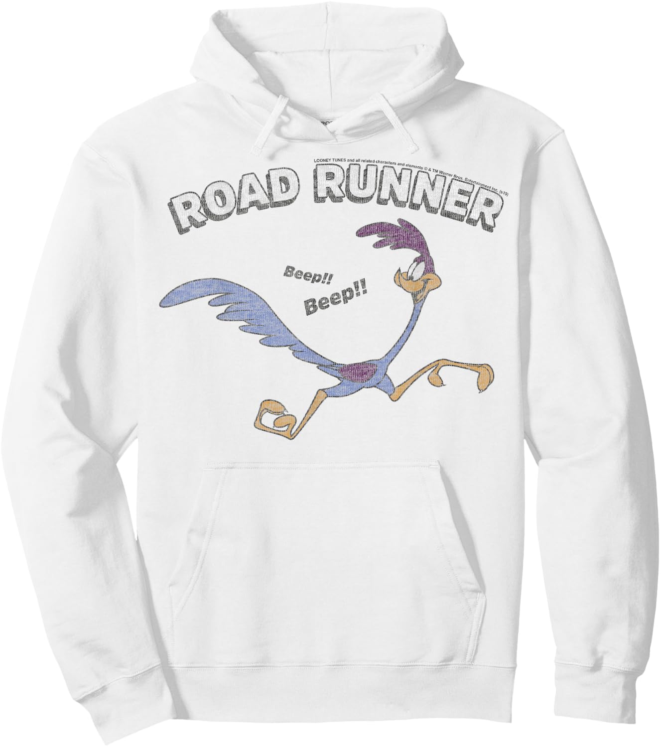 Looney Tunes Road Runner Distressed Portrait Small Hoodie - Hoodie | White