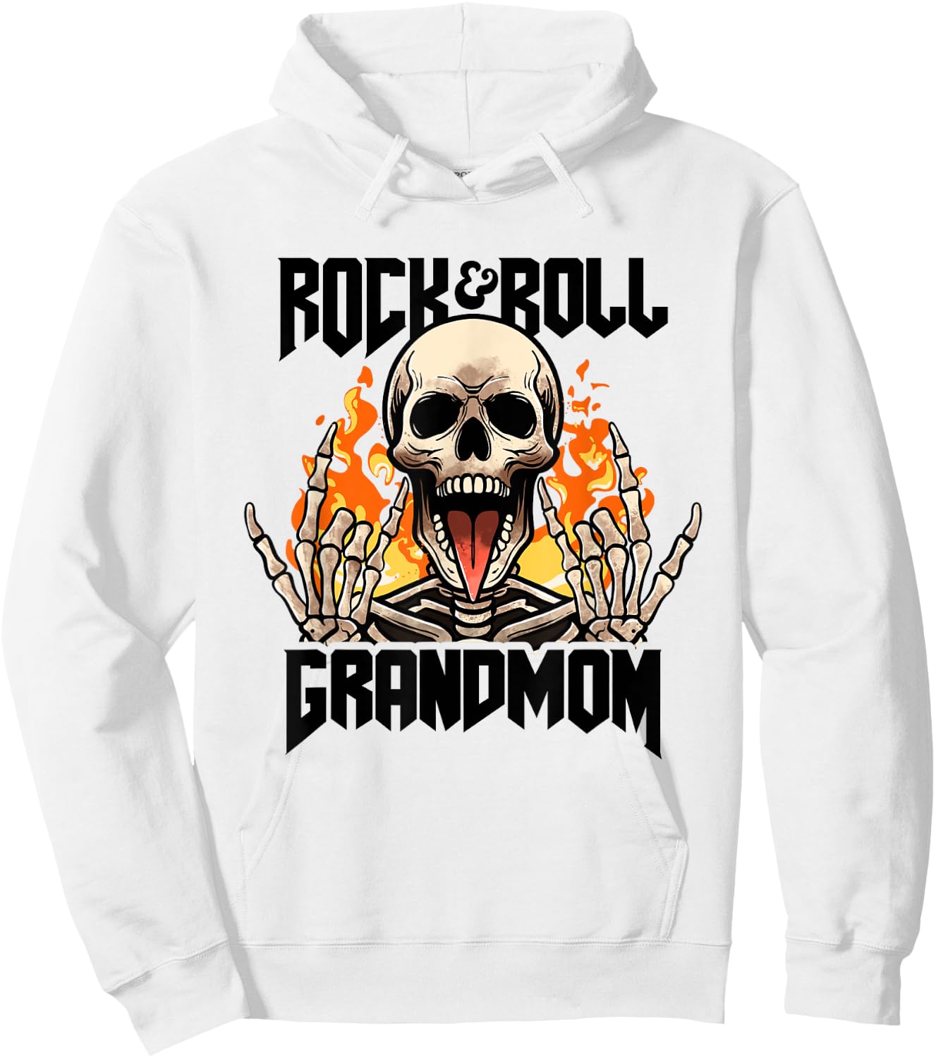 Rock And Roll Grandmom Vintage Retro Rock & Roll Rock Concert Hoodie - Hoodie | White
