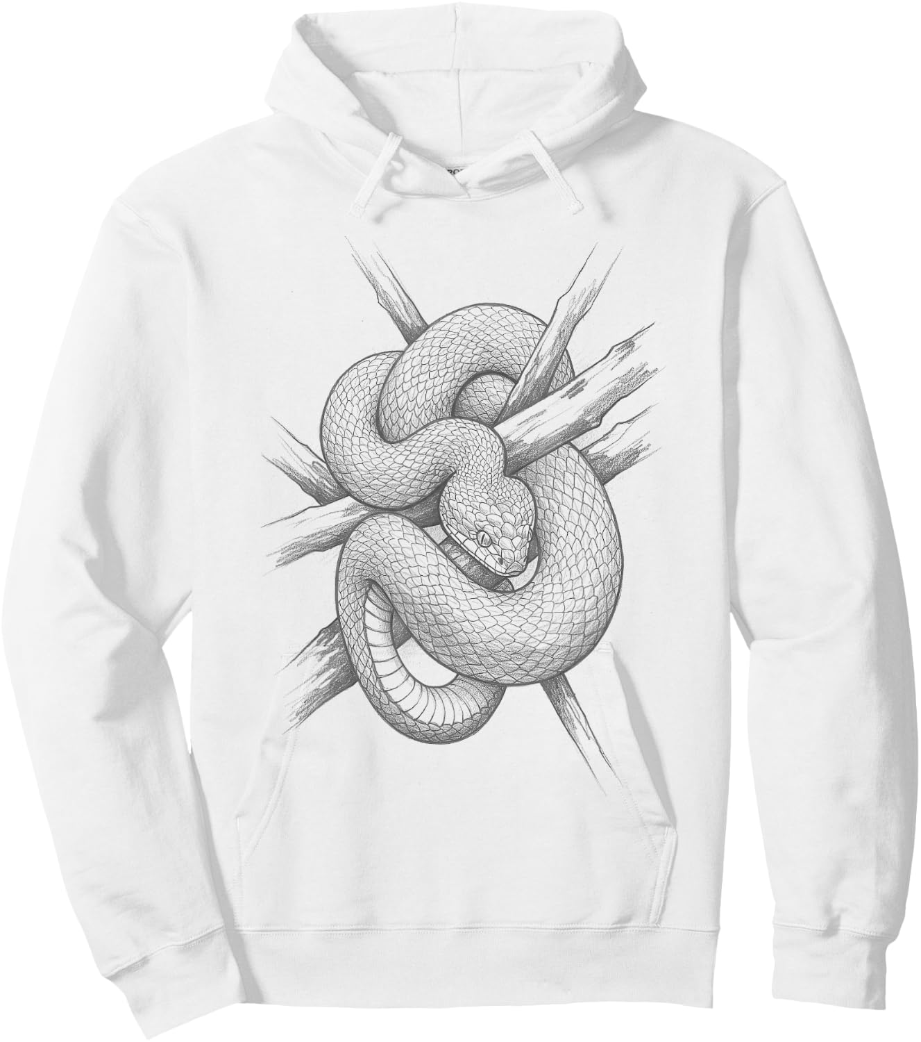 Vintage Boomslang Snake Hand Drawn Art Design Hoodie - Hoodie | White