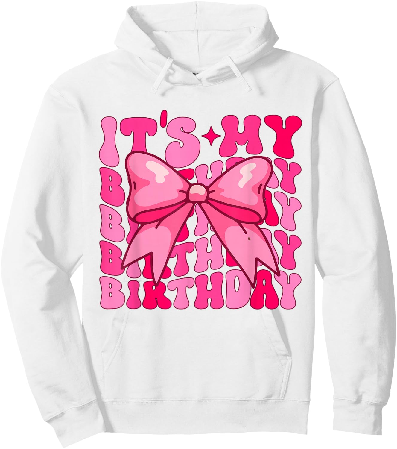 Groovy It's My Birthday Girls Women Teens Coquette Bow Bday Hoodie - Hoodie | White