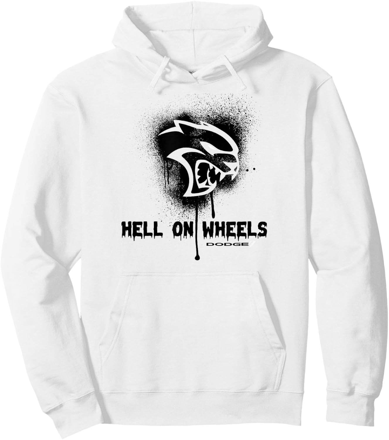 Dodge Hellcat with German Text "Die Hölle auf Räder, gray Hoodie - Hoodie | White