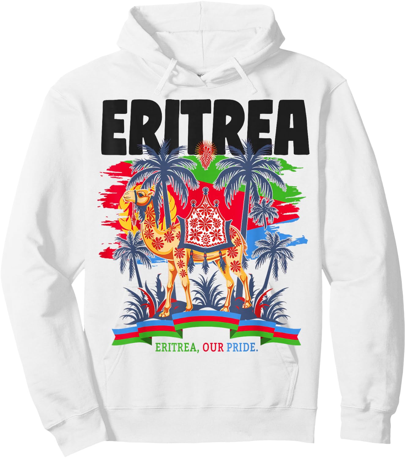Eritrean Flag Outfit Ideas for Children & Camel Eritrean Flag Hoodie - Hoodie | White