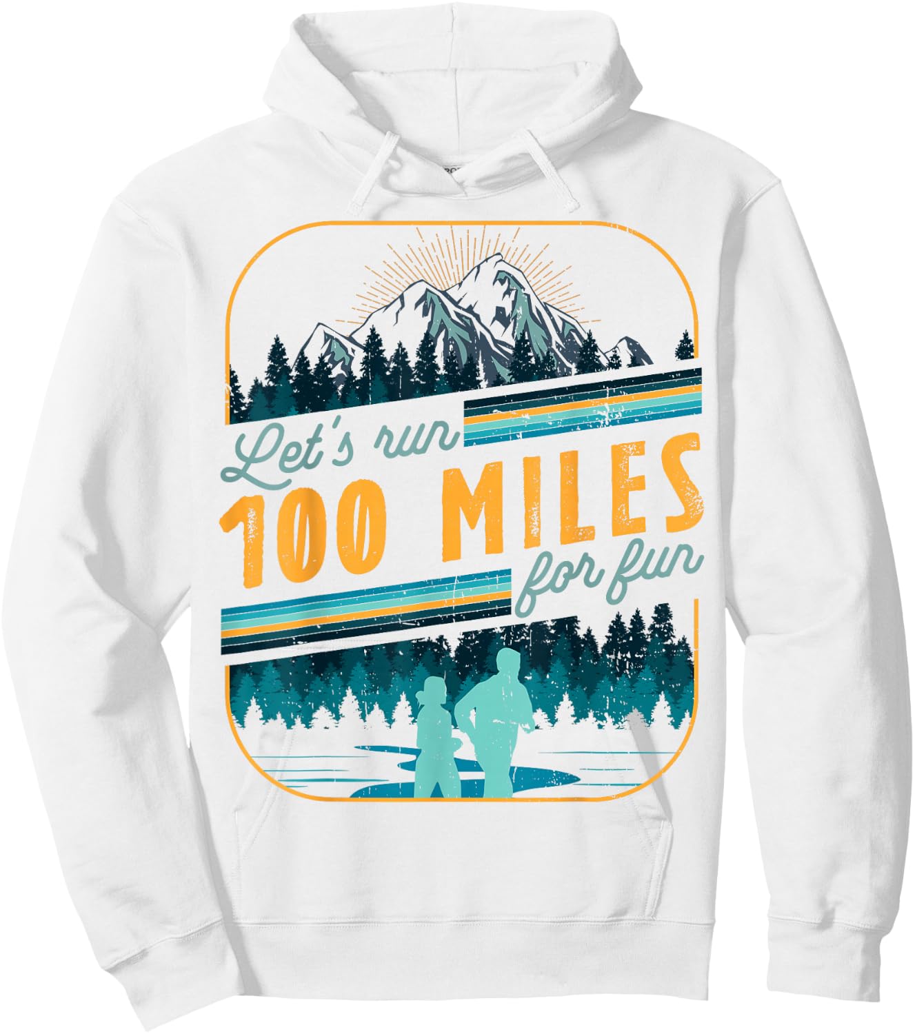 Let's Run 100 Miles Ultramarathon Running Marathon Runner Hoodie - Hoodie | White