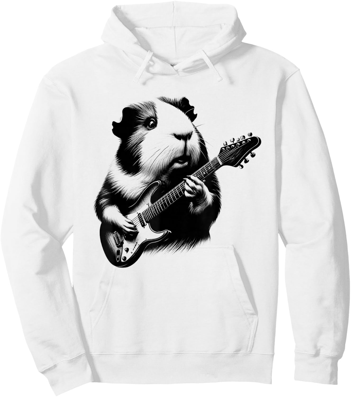 Guinea Pig Playing Electric Guitar Rock Star Guitarist Hoodie - Hoodie | White