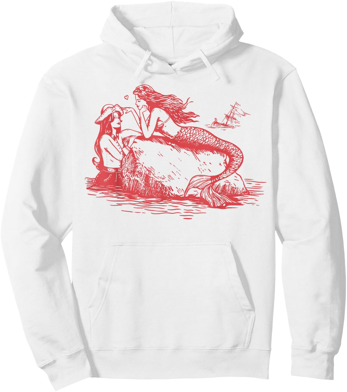 Sapphic Mermaid Lesbian Love Sapphic Subtle Fruity Month Hoodie - Hoodie | White