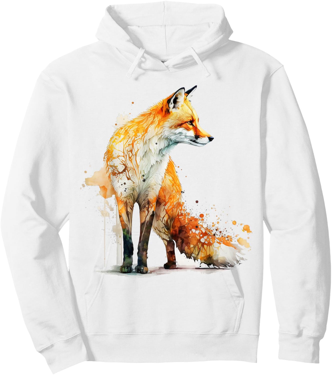 Fox Art Tierliebhaber Motiv Tierdruck Fuchs Hoodie - Hoodie | White