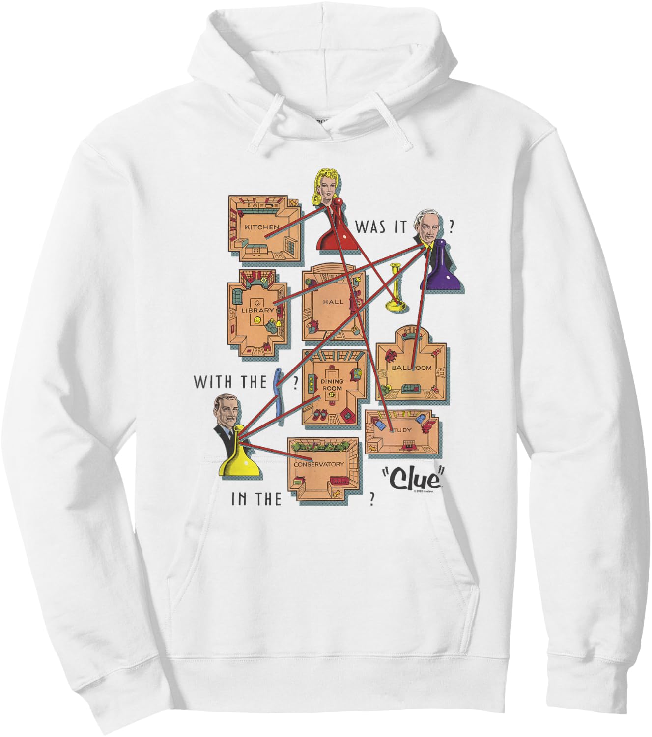 Clue Mystery Gameboard Poster Hoodie - Hoodie | White