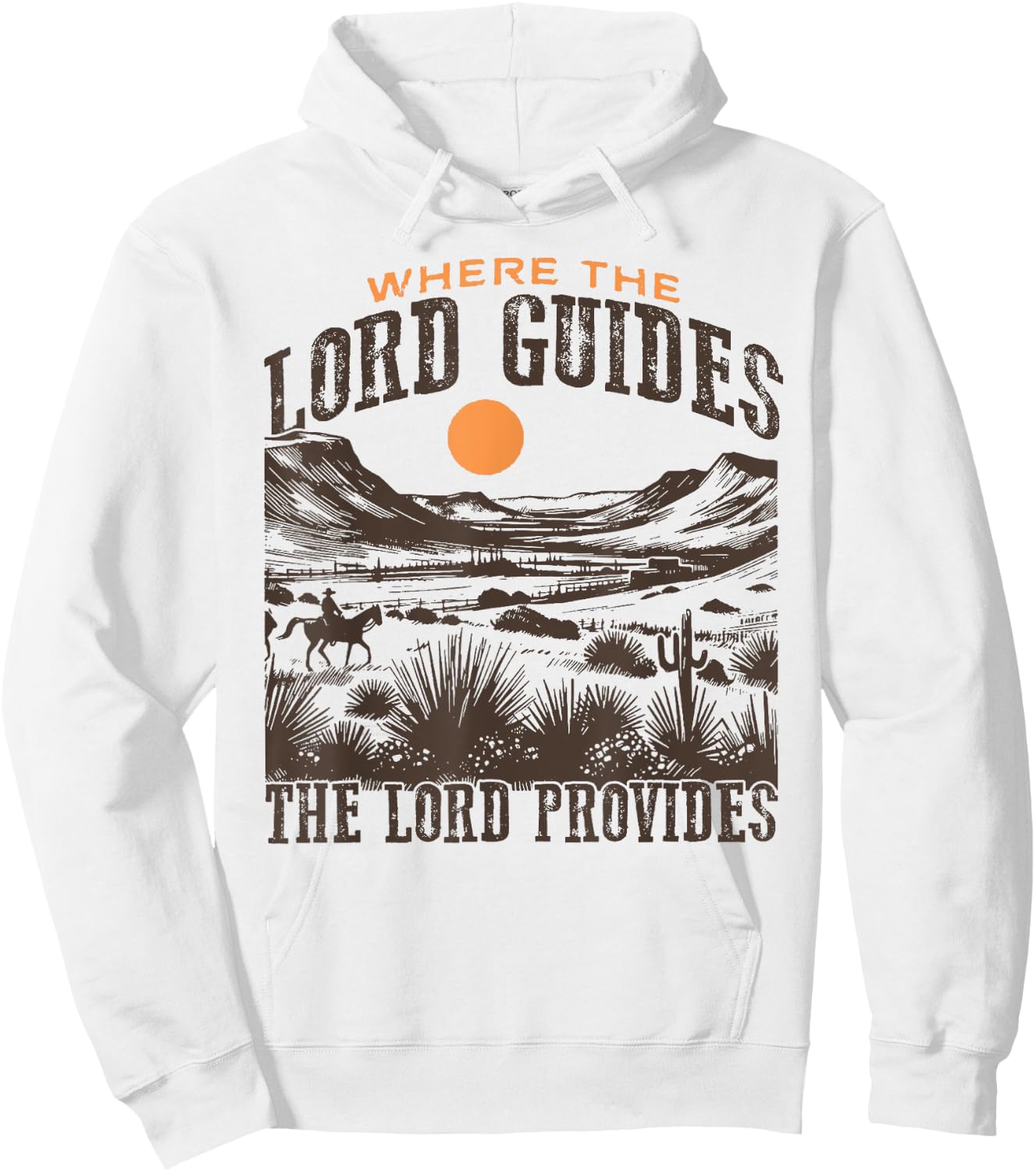 Where the The Lord Guides The Lord Provides Christian Retro Hoodie - Hoodie | White