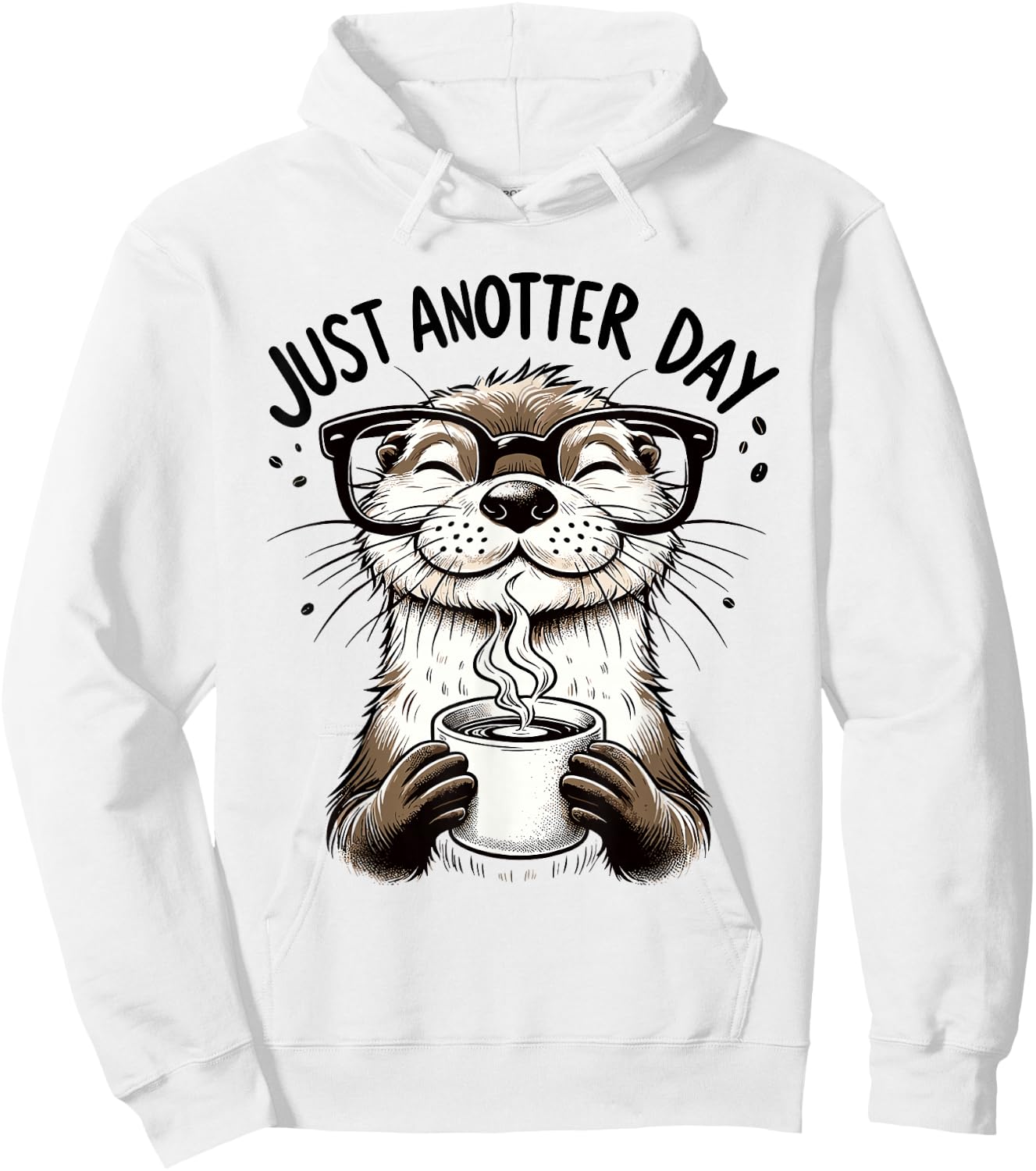 Funny Coffee Lover Design with Otter for Office Baristas Hoodie - Hoodie | White