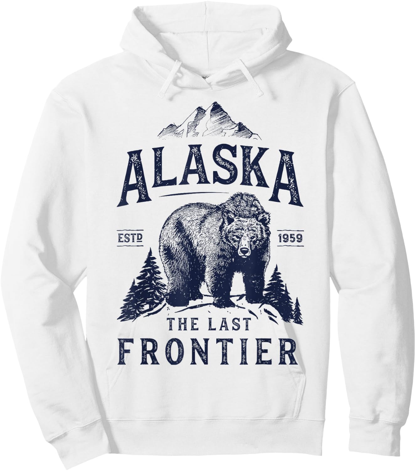 Alaska T Shirt The Last Frontier Bear Home Men Women Gifts Hoodie - Hoodie | White